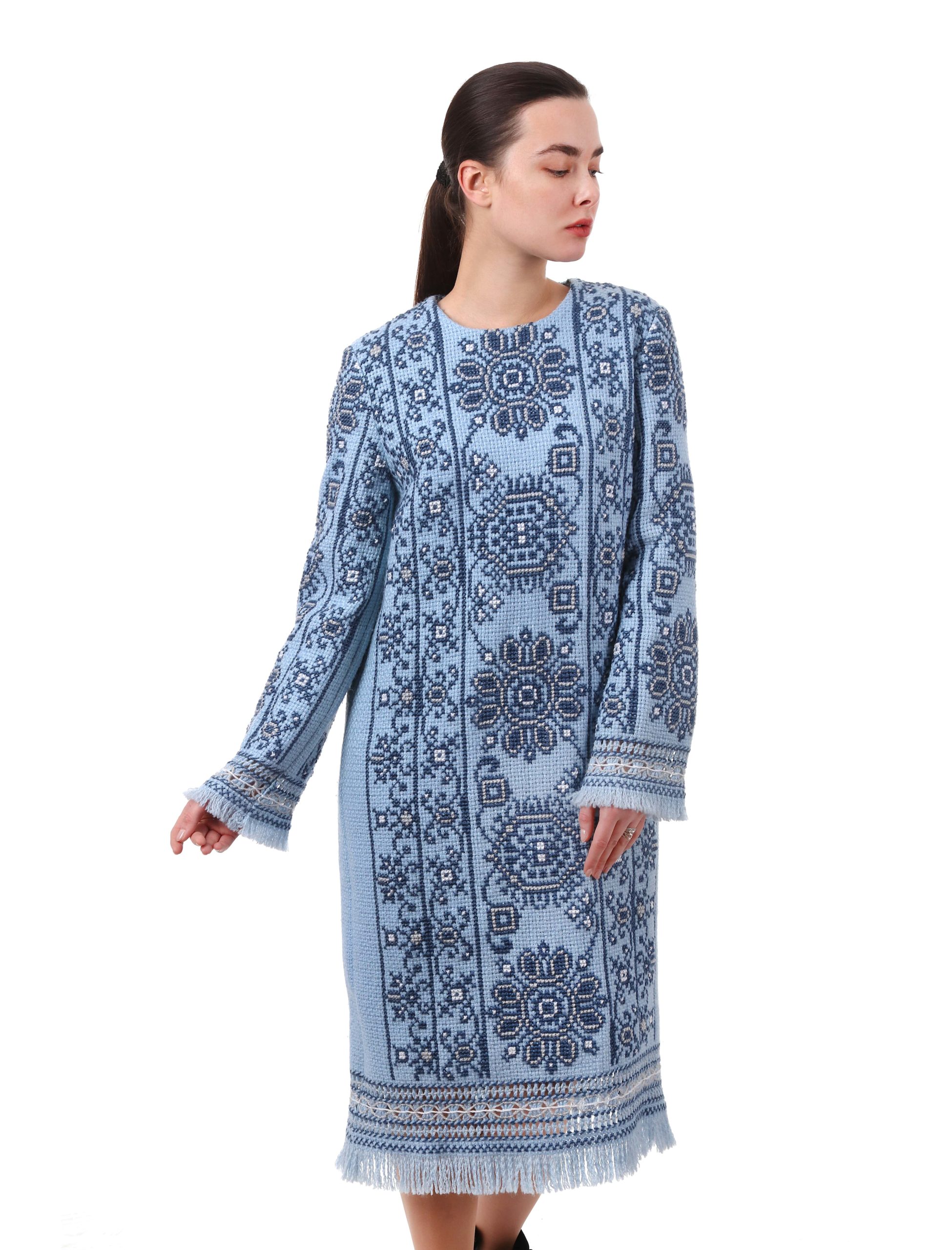 Сукня з вишивкою «Романс» (блакитна)
