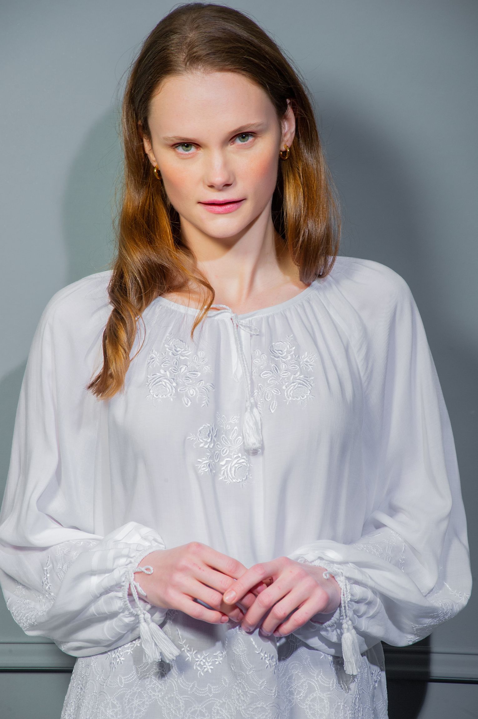 Embroidered blouse «Openwork Rose»