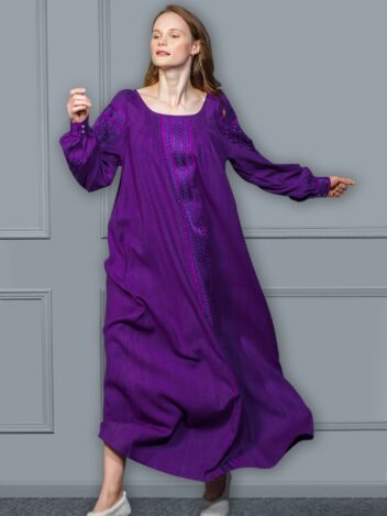 Dress "Small stars" violet (silk)