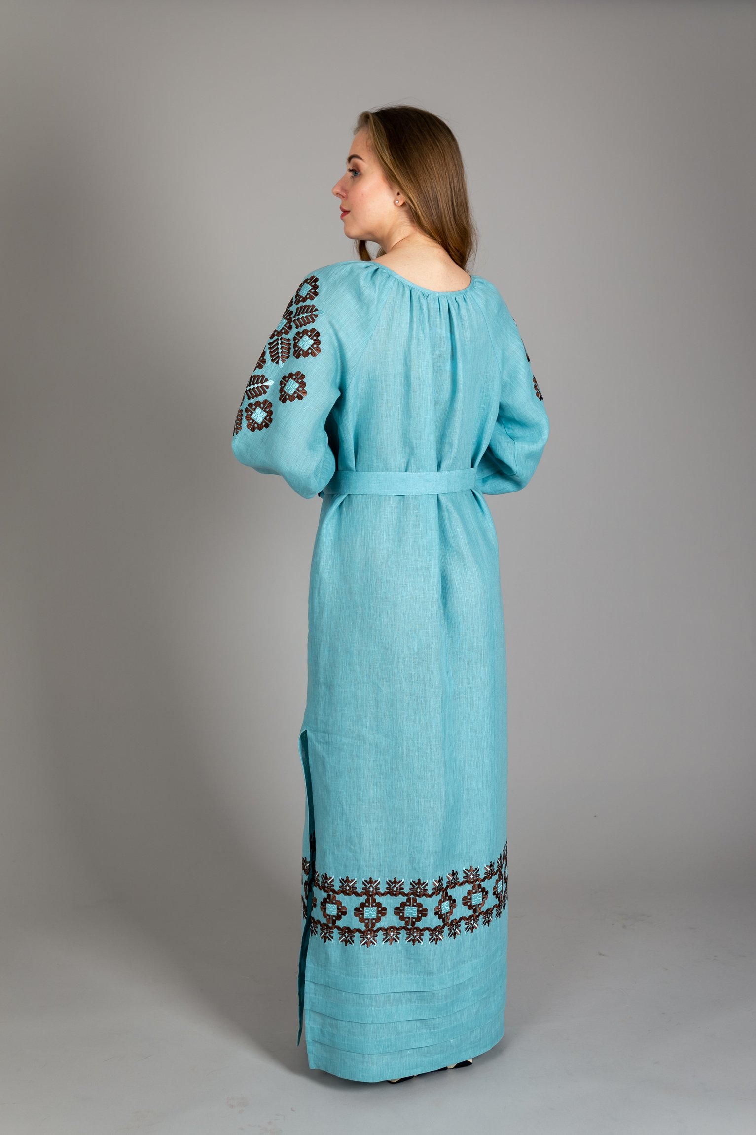 Сукня «Зіркове Поле» блакитна льон
